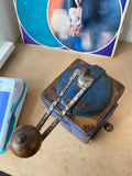Vintage 1950s Peugeot Frères Coffee Grinder – Classic Blue Collectible
