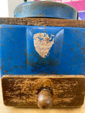 Vintage 1950s Peugeot Frères Coffee Grinder – Classic Blue Collectible