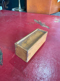 Small wooden slide-lid box for Napoleonic POW miniature dominoes, closed