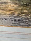 Close-up of Michael Vicary signature on watercolour