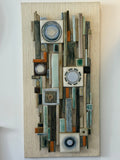 Abstract ceramic wall panel by Anne plant, 1997, titled Krimanchuli. 
