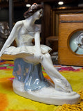 Polonne porcelain ballerina figurine – mid-century Soviet Ukrainian porcelain, hand-painted with gilt details