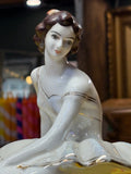 Polonne porcelain ballerina figurine – mid-century Soviet Ukrainian porcelain, hand-painted with gilt details