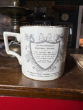 Reverse of WWI peace mug showing Sir David Beatty's historic signal text 