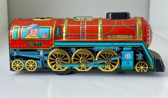 Mid century Japanese tin wind-up train