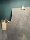 1920s Brass Repoussé Coat and Hat Rack with Bevelled Mirror