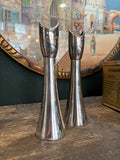 Pair of Vintage Silver Plated Modernist Candle Holders – Grenadier England