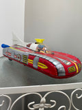 Vintage tin space rocket car