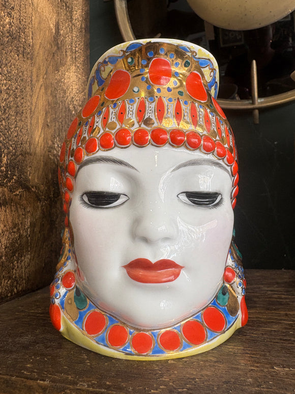 Vintage Lomonosov Porcelain Jug – Woman in Kokoshnik Headdress, After Natalya Danko (1960s)