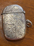 Antique Sterling Silver Vesta Case, Birmingham 1900 – Engraved with Acanthus design