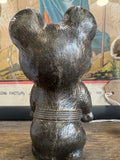 Original 1980s Bronze-Colour Metal Misha Figurine – Moscow 1980 Olympic Games Mascot