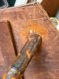 Antique Bamboo Occasional Table | Scorched Tortoiseshell Finish, Woven Rattan Top, Victorian/Edwardian