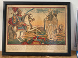 Antique 19th Century Russian Lubok Lithograph – Anika the Warrior & Death – Framed (45cm x 36.5cm)