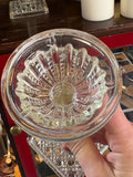 Top view of Victorian glass candlestick candle cup
