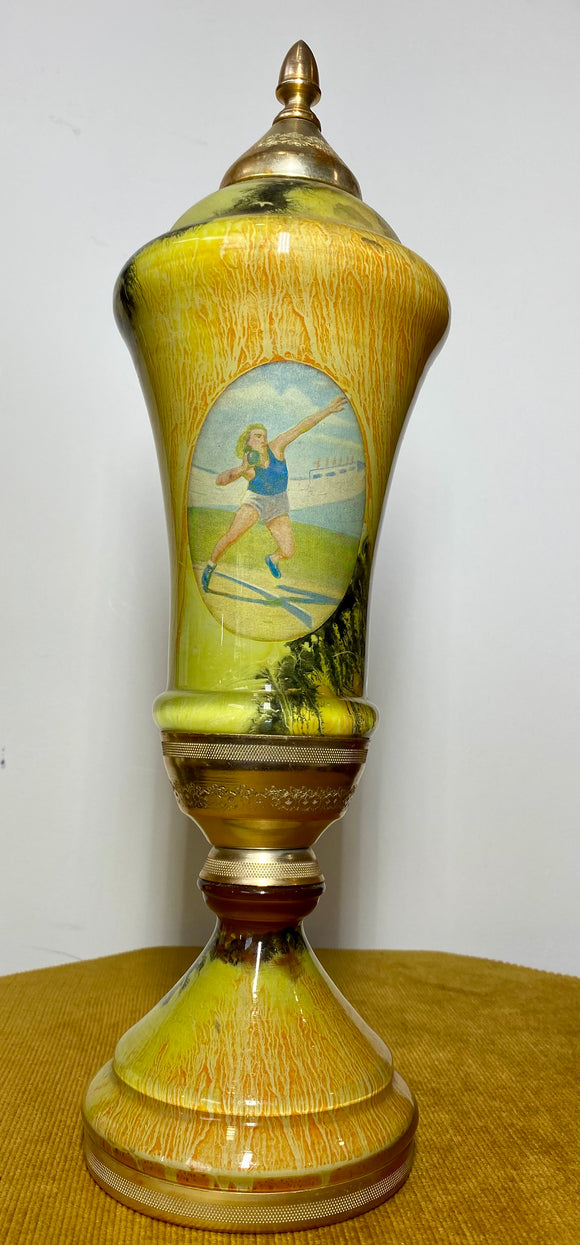 Vintage Soviet shot put trophy 38cm high