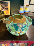 Hand-painted Ditmar Urbach ceramic vase with stylised foliage decoration