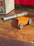 Scratch-Built Miniature Brass Cannon on Wooden Carriage