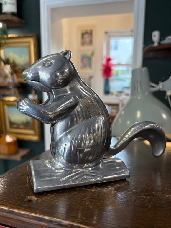 Vintage aluminium squirrel nutcracker - side view