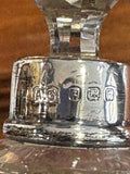 Close-up of Birmingham 1929 silver hallmarks on collar with maker's mark A.G.
