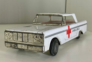 Vintage tin friction toy ambulance