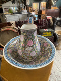 Large 20th Century Chinese Famille Rose Jug and Bowl