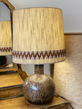 1960s West German Pottery Lamp by Hustadt-Leuchten – Original Shade & Working Condition