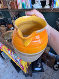 Vintage Shelley Harmony Ware Jug — Orange Graduated Drip Glaze, England, 20cm