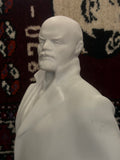 Large Vintage Soviet Porcelain Lenin Statue – Marble Effect, Signature across base (40cm)