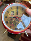 Vintage Chinese Cultural Revolution Alarm Clock with Mao Zedong Portrait, 1968