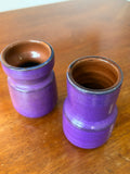 Pair of Small Vintage West German Pottery Pots – Mid-Century Purple Glaze