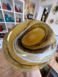Large Mould-Blown Glass Vase in Swirled Earth Tones – 33.5cm
