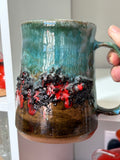 Vintage Glit Iceland Lava Pot / Pitcher – Multicolour Drip Glaze, 14cm