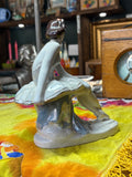 Polonne porcelain ballerina figurine – mid-century Soviet Ukrainian porcelain, hand-painted with gilt details
