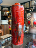 Mid-Century Studio Pottery Jug with Lid | Red Drip Glaze Ceramic