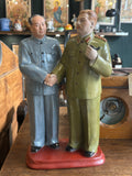 Mid-Century Ceramic Statue – Chairman Mao & Josef Stalin, Chinese Mark