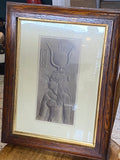 Framed Black & White Print of Cleopatra Bas-Relief – Temple of Hathor, Dendera