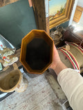 Octagonal Hand-Painted Toleware Tea Caddy with Floral Design