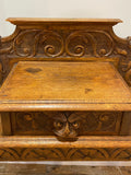 Victorian Arts & Crafts Oak Hall Stand – Green Man Carving & Metal Liners