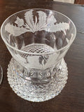 Edinburgh Crystal Whisky Glass — Cut & Etched Thistle Pattern, Scotland, 8cm