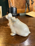 1950s Lomonosov Porcelain Miniature Hippopotamus Figure