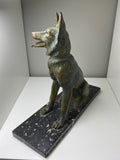 Art Deco spelter figure of a German Shepherd