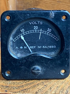 World War Two Spitfire volt gauge