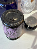 1960s Belgian Black Glass Apothecary Jar with Psychedelic Purple Design
