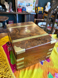 Victorian Brass-Bound Burr Walnut Writing Slope with Secret Drawers