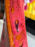 1970s West German Fat Lava Twisted Ceramic Vase | Rare Chunky Red Glaze, VGC
