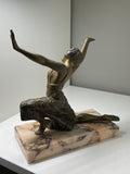 Art Deco spelter dancer on marble base