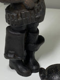 Mid-Century Soviet Military-Style Boy Statue – Spelter Figurine with ‘KICA’ Mark