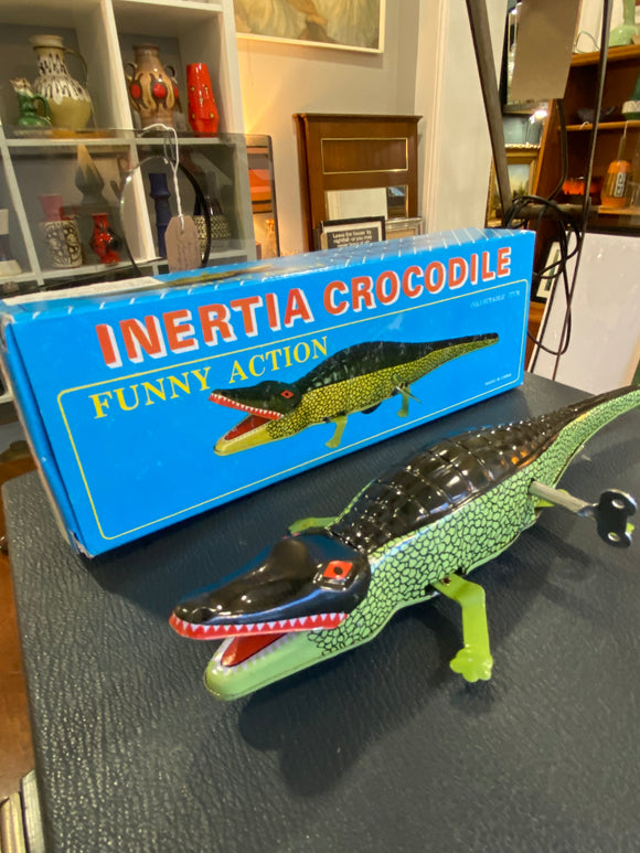 Wind up tin crocodile