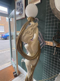 Large Goddess Floor Lamp – White & Gold Resin – 182cm
