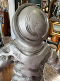 Vintage Fibreglass Astronaut Wall Sculpture by Tentacle Studios – Silver Floating Space Figure
